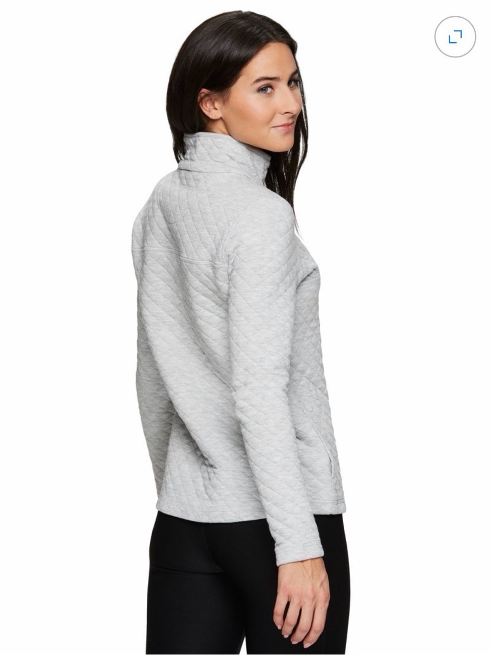 Avalanche Outdoor Supply Gray Quilted Snap Neck Pullover Sweatshirt Large - Picture 5 of 15